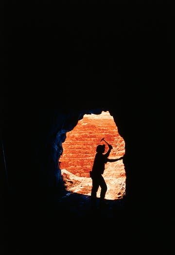 miner in tunnel