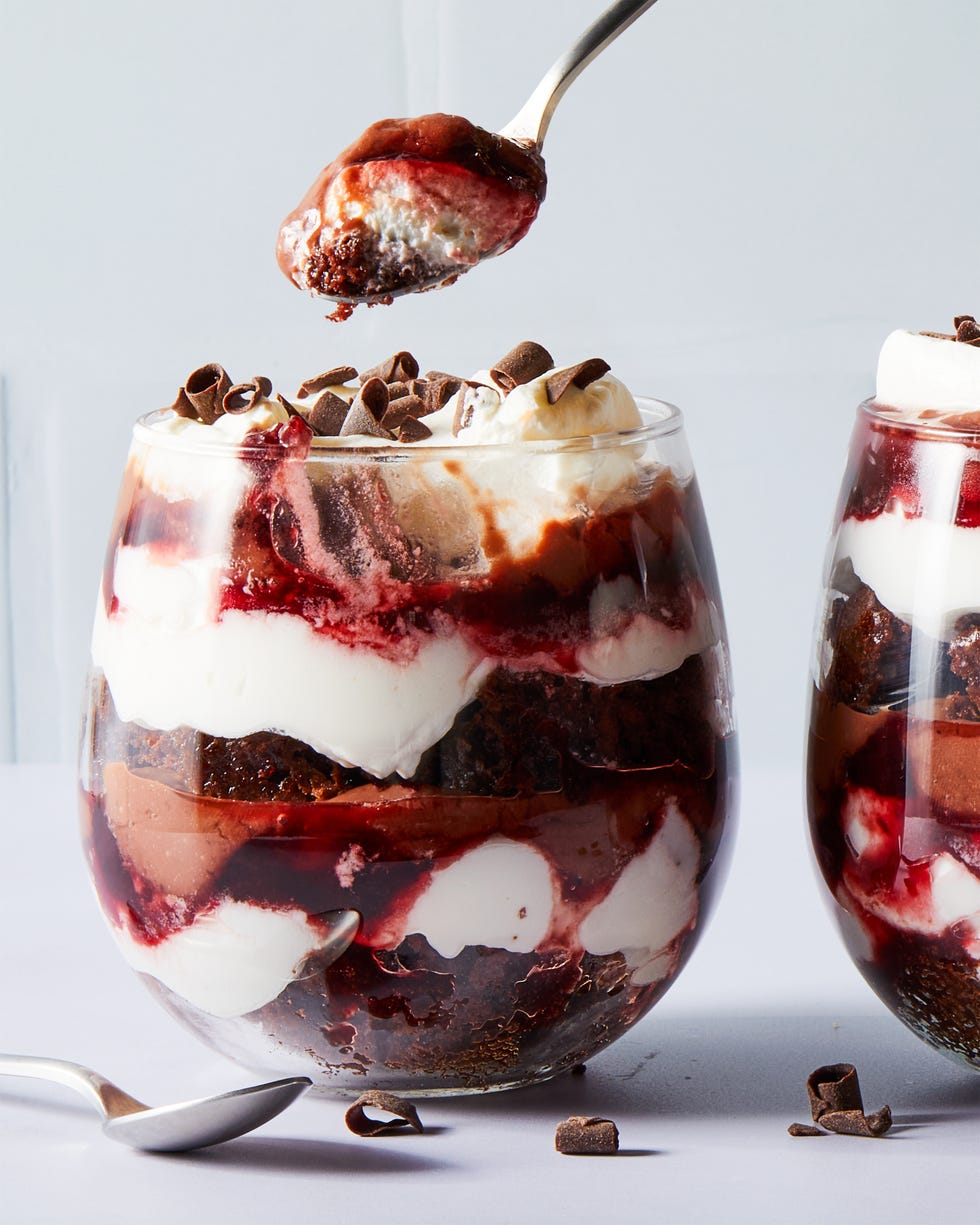 layered black forest trifles
