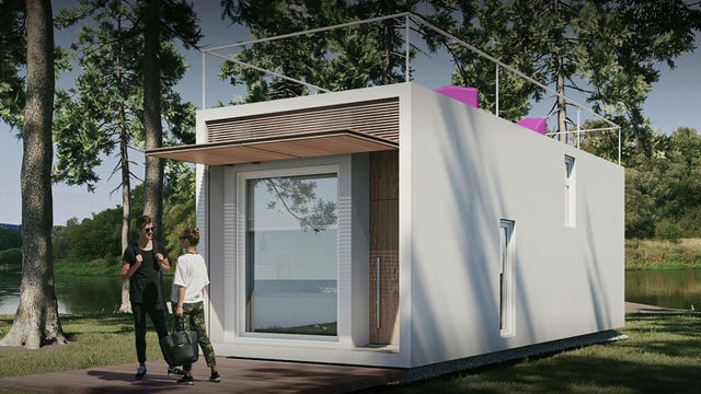 Casa 1000. Design of prefabricated buildings. Sustainable House.