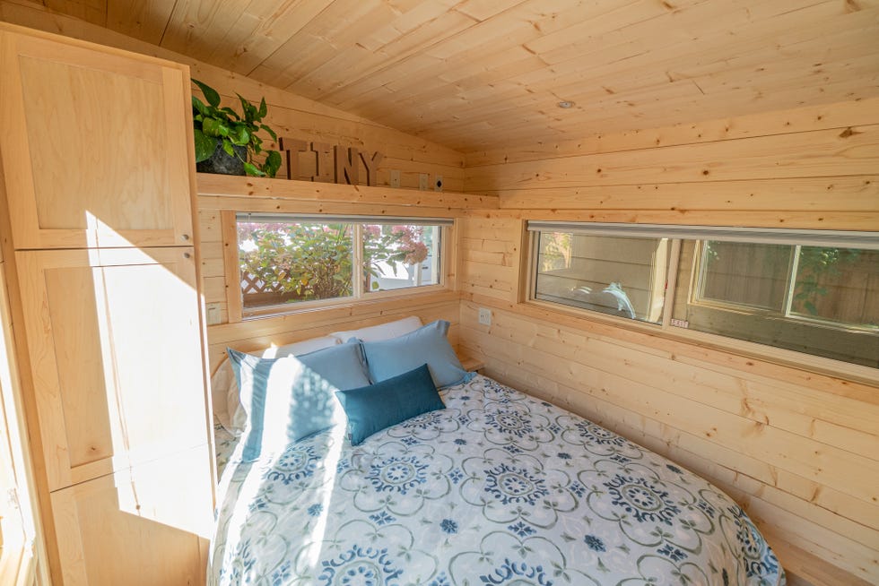 Mini casa de construcción modular y decoración boho