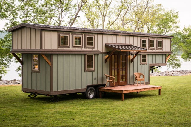 Mini casa portátil de estilo rústico