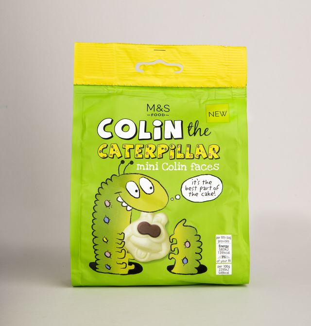 You can now get bags of Colin the Caterpillar faces at M&S