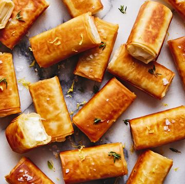 feta wrapped in phyllo and fried served with honey