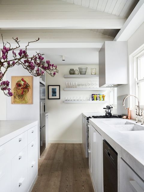 minimalist kitchen with concrete counters