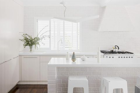 contemporary all white kitchen