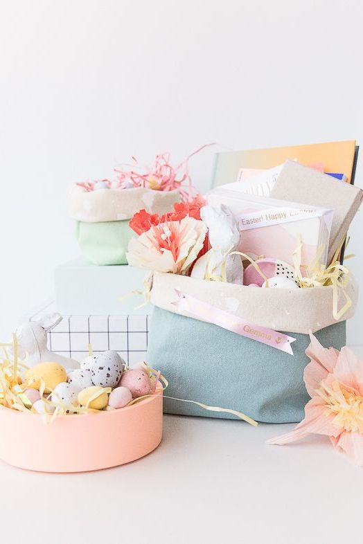 minimalist pastel easter basket