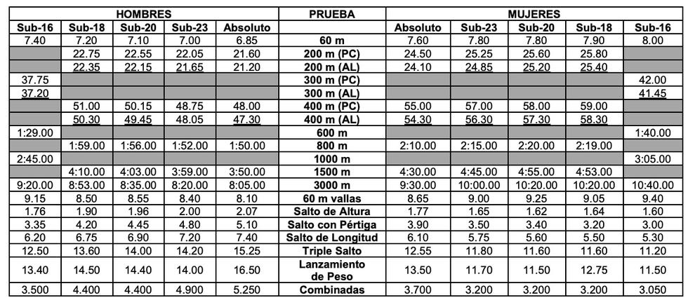 minimas campeonato de españa de atletismo en 2024