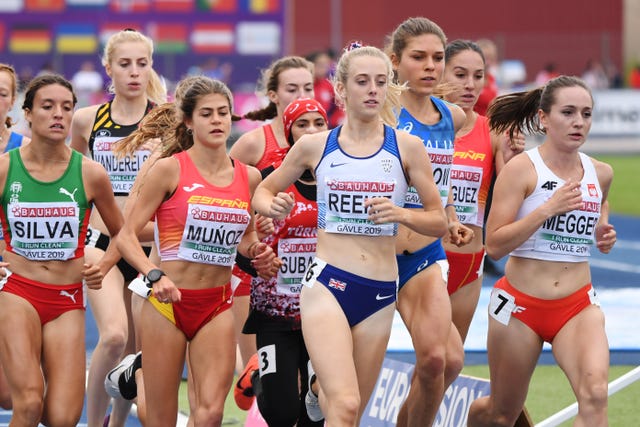 la atleta española agueda muñoz corre durante una semifinal de 1500m en el europeo de atletismo sub 23 celebrado en gavle suecia en julio de 2019