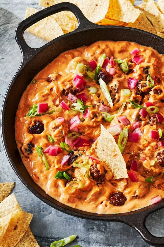 cheesy mini meatball skillet dip