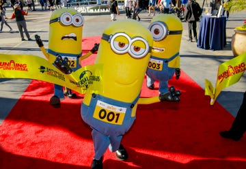 Yellow, Red carpet, Carpet, Mascot, Flooring, 