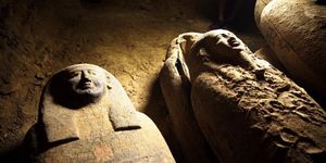these egyptian coffins have been completely sealed for 2,500 years who's inside