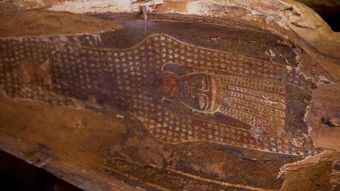 one of the newly discovered coffins found in saqqara