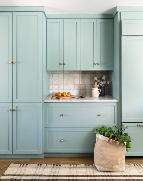 mint green cabinets