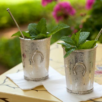 Mint Julep in Kentucky Derby Style Metal Cup