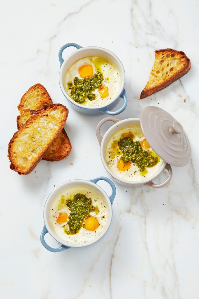 Mint-Pesto Baked Eggs - Hard Boiled Eggs