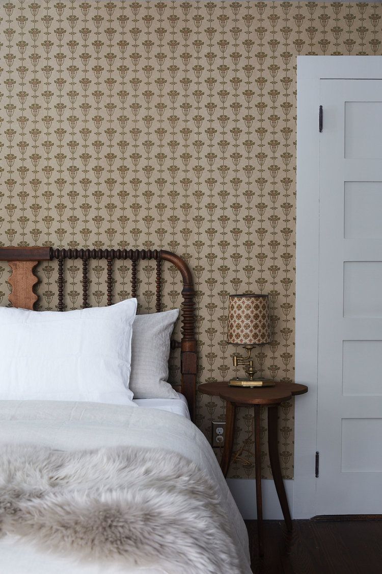 Bedroom Makeover Dark Furniture to Bright White with Wallpaper Accent Wall   Nesting With Grace