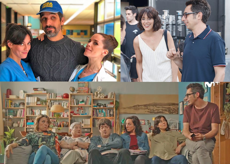 Eva Ugarte, Javier Ruiz Caldera, Nuria Gago, Belén Cuesta y Berto Romero en escenas de la segunda temporada de 'Mira lo que has hecho'