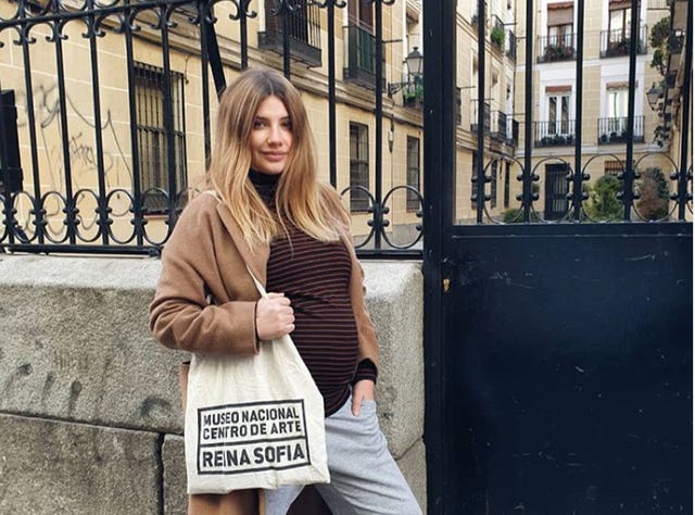 Miriam Giovanelli embarazada de su hija Renata