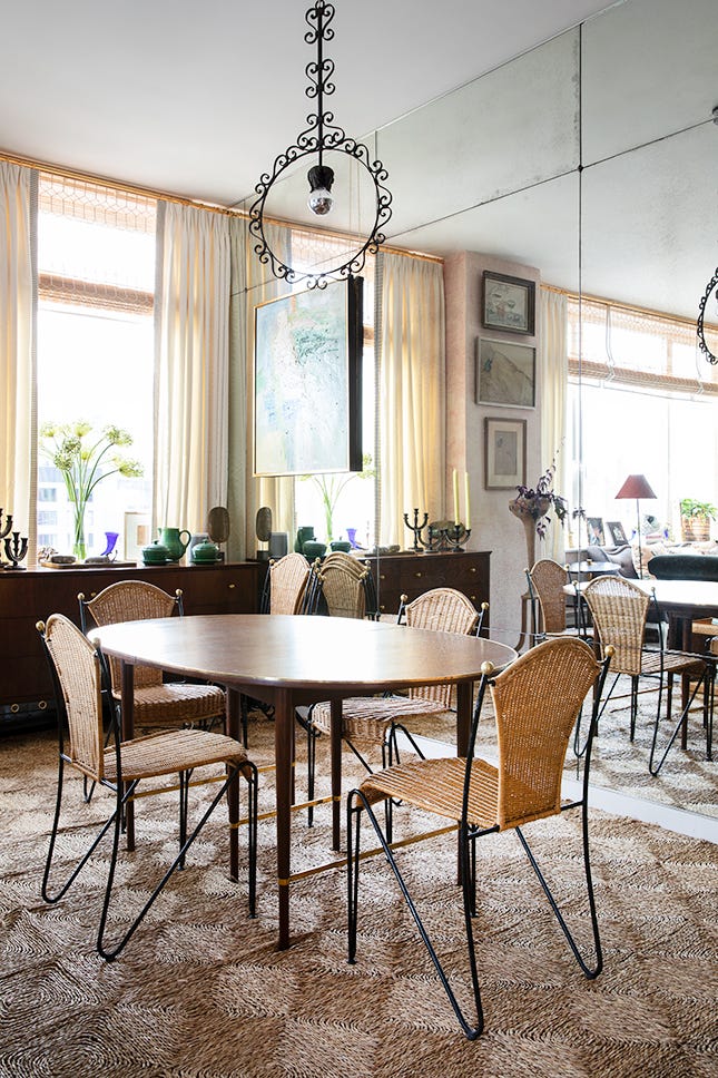 wall mirror in dining room