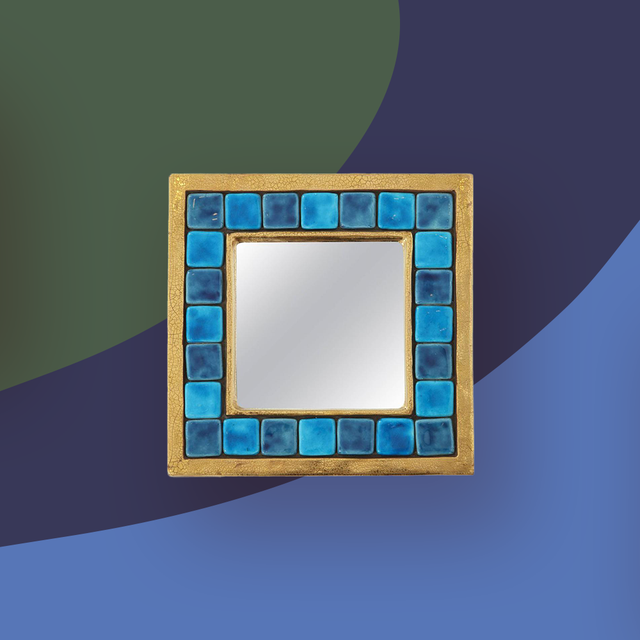 Blue, Picture frame, Mirror, Product, Wall, Rectangle, Room, Design, Architecture, Shelf, 