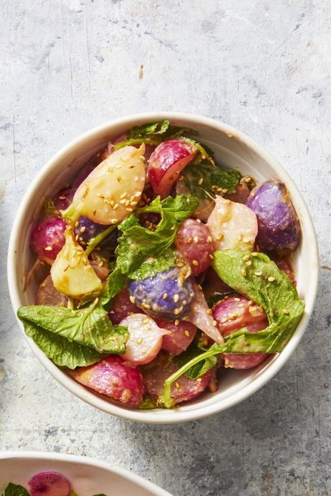 healthy side dishes   miso glazed radishes and potatoes