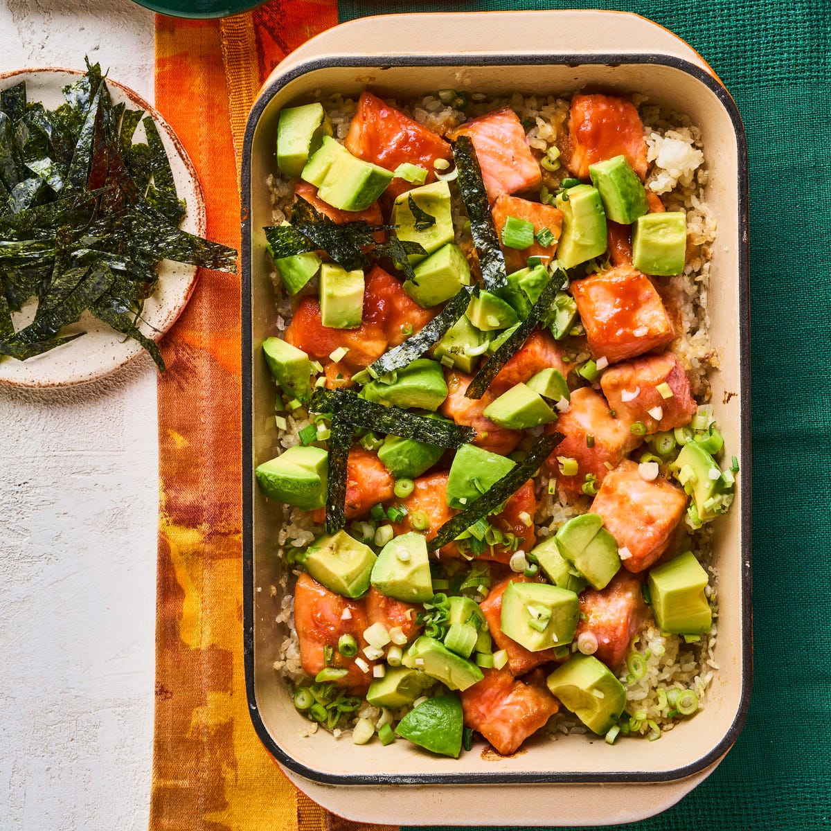 preview for Miso Salmon Sushi Rice Traybake