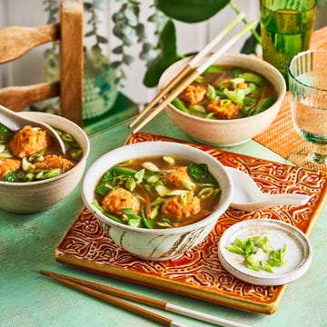 Miso Soup with Prawn and Kimchi Dumplings miso soup with prawn and kimchi dumplings