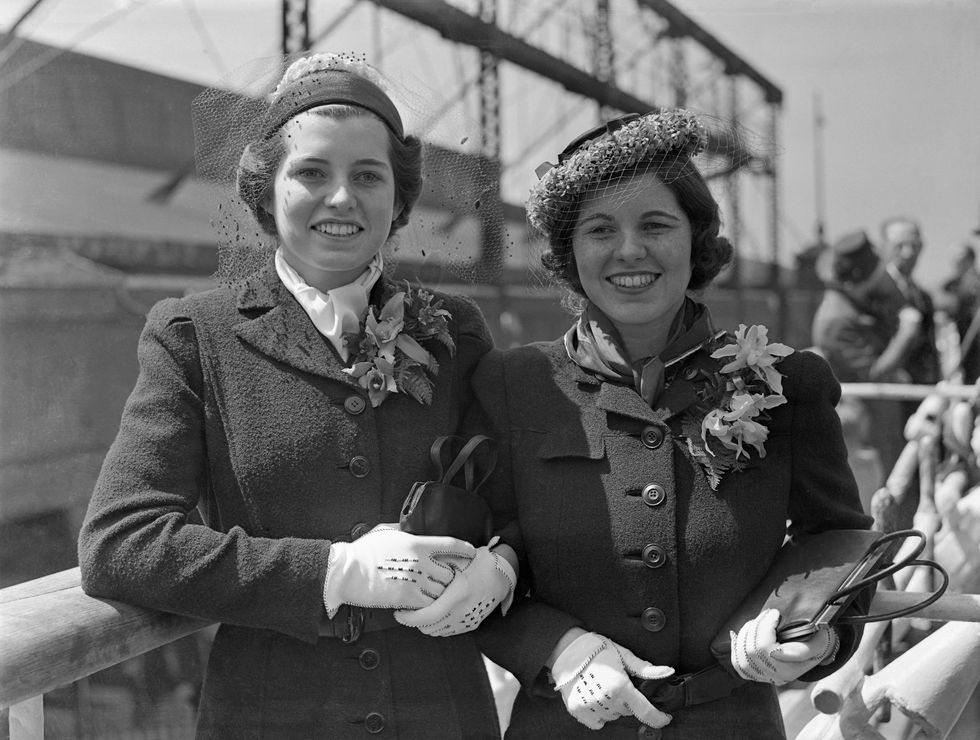 miss eunice and rosemary kennedy posing together