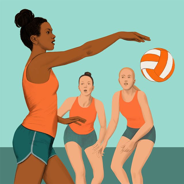 woman missing volleyball serve