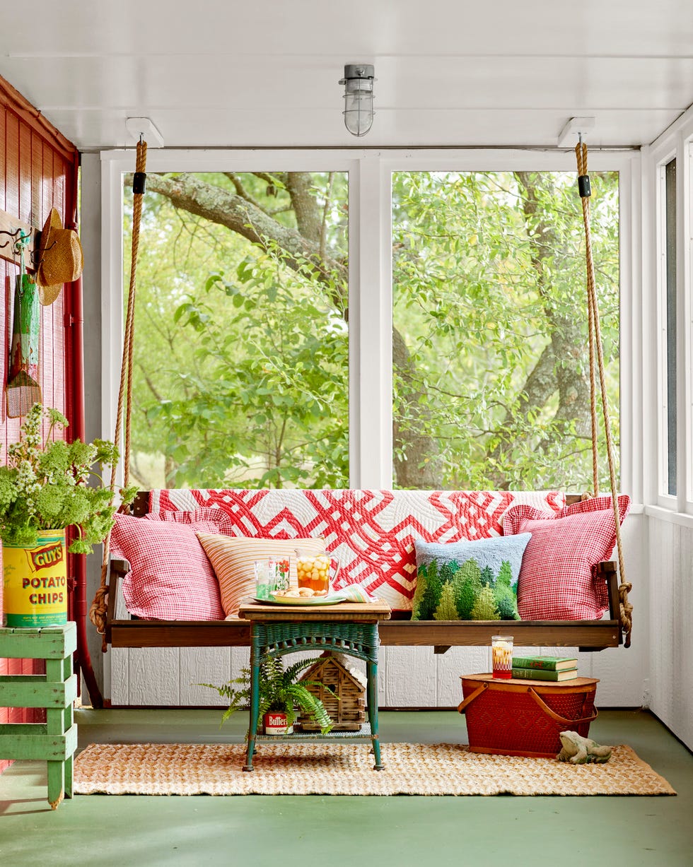 lake cabin screened porch with porch swing lake cabin screened porch with porch swing
