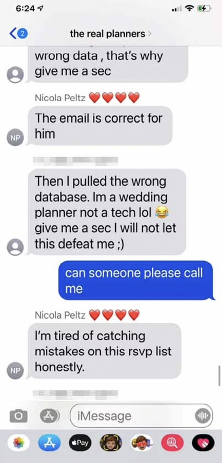 nicola peltz wedding planner lawsuit text messages