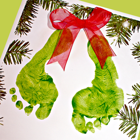 christmas crafts for kids  mistletoe footprints