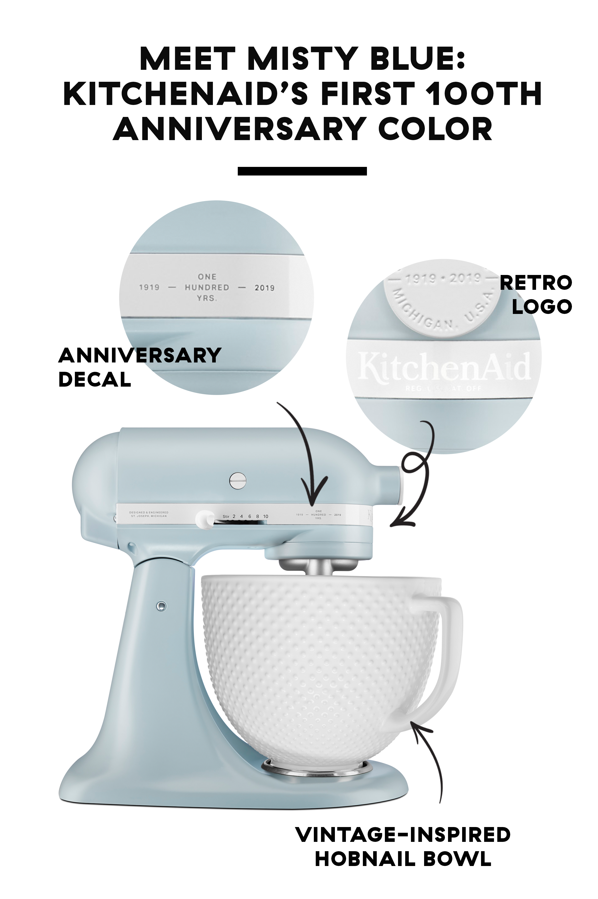 KitchenAid 100th Anniversary Misty Blue Stand Mixer 2019