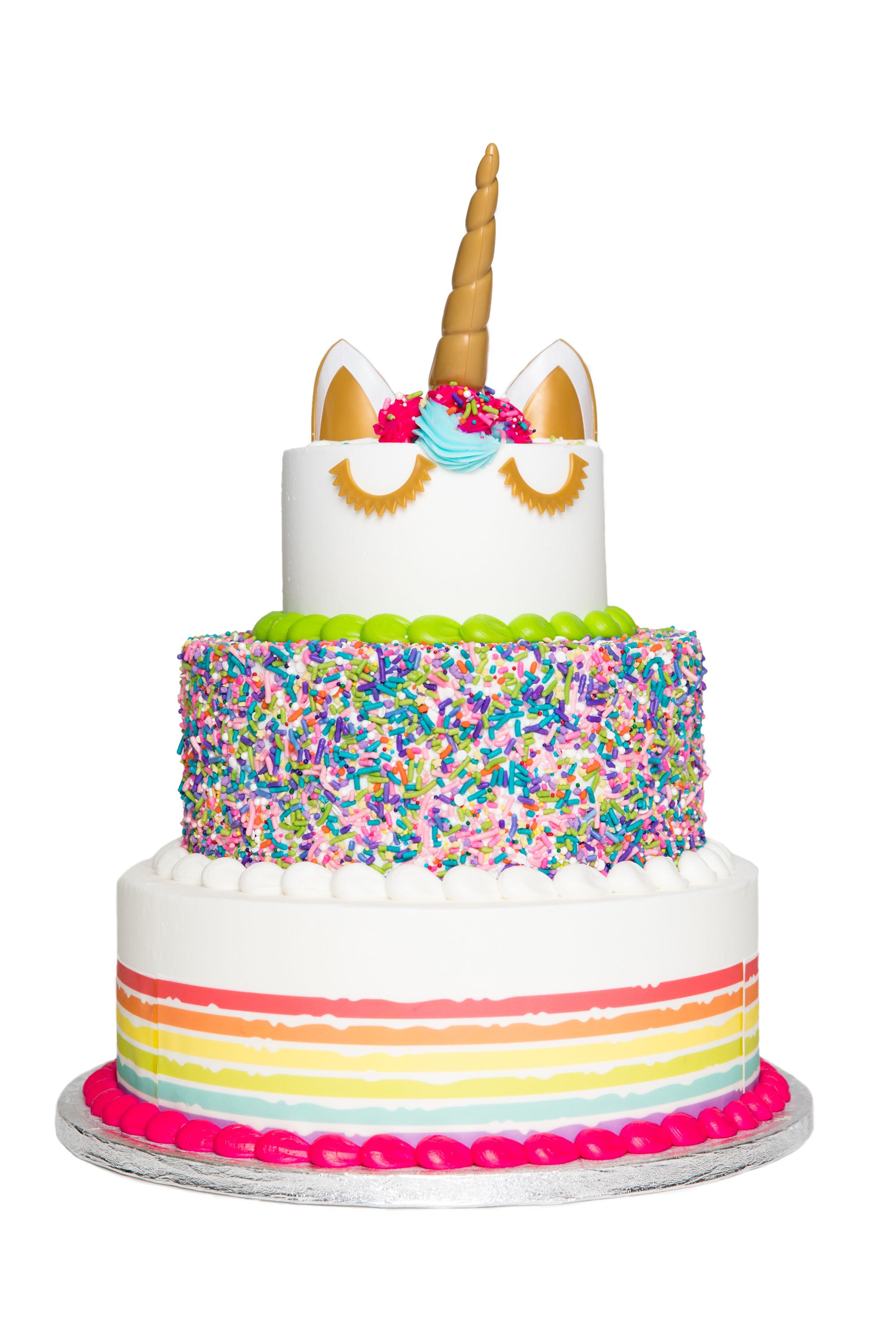 Whimsical Silver and Pastel Rainbow Unicorn Birthday Cake!