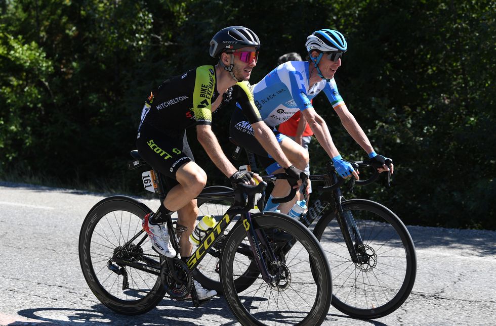 privas, france   september 02 adam yates of the united kingdom and team mitchelton   scott  daniel martin of ireland and team israel start up nation  during the 107th tour de france 2020, stage 5 a 183km stage from gap to privas 277m  tdf2020  letour  on september 02, 2020 in privas, france photo by tim de waelegetty images