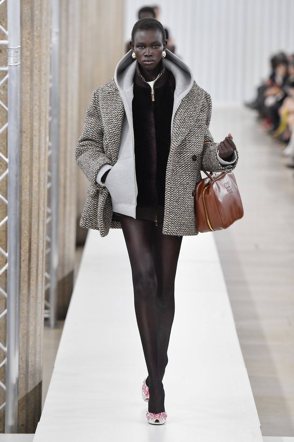 paris, france march 07 a model walks the runway during the miu miu ready to wear fallwinter 2023 2024 fashion show as part of the paris fashion week on march 7, 2023 in paris, france photo by victor virgilegamma rapho via getty images