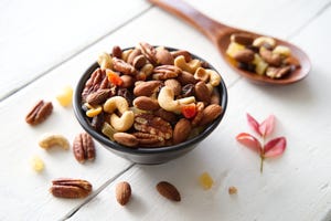 mix nuts and dried fruits background and wallpaper seen in top view of mix nuts a,united states,usa