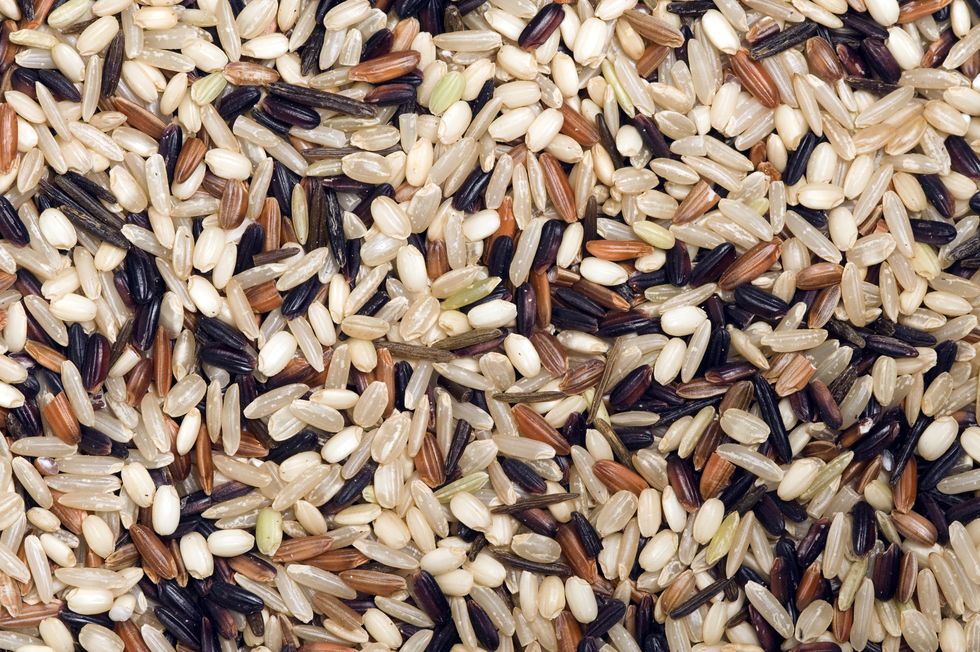 mixture of wild rice for a food background