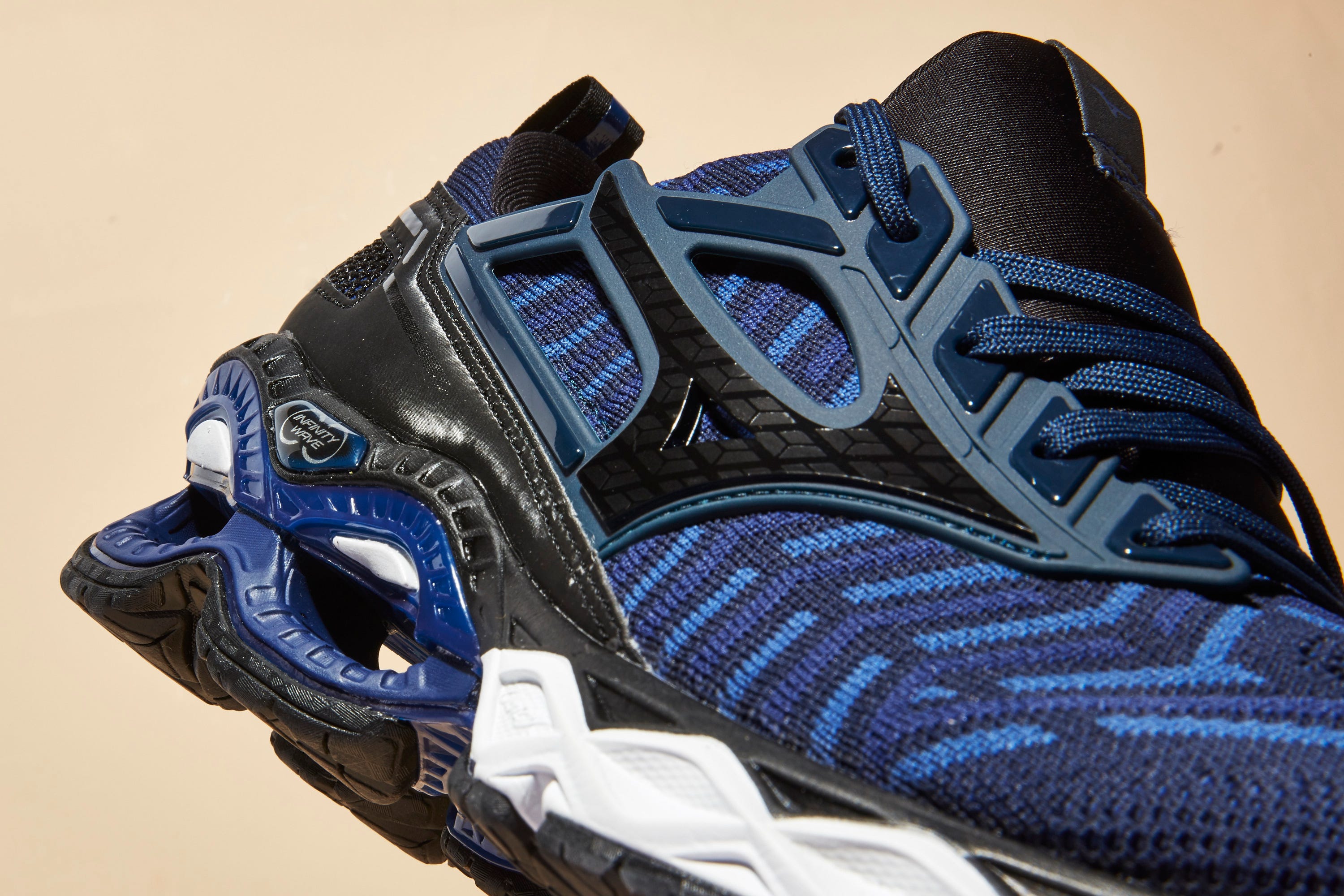 Footwear, Shoe, Blue, White, Black, Running shoe, Basketball shoe, Outdoor shoe, Cross training shoe, Athletic shoe, 