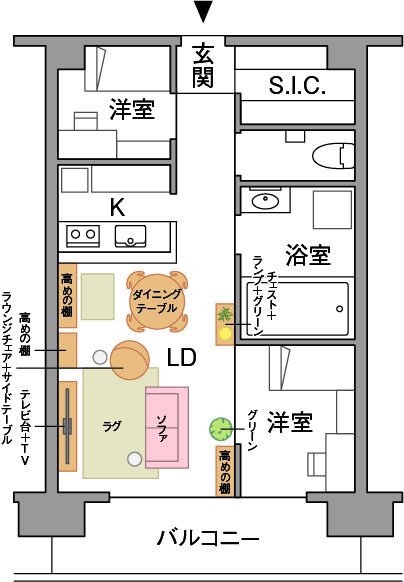 家具 レイアウト 販売 2ldk