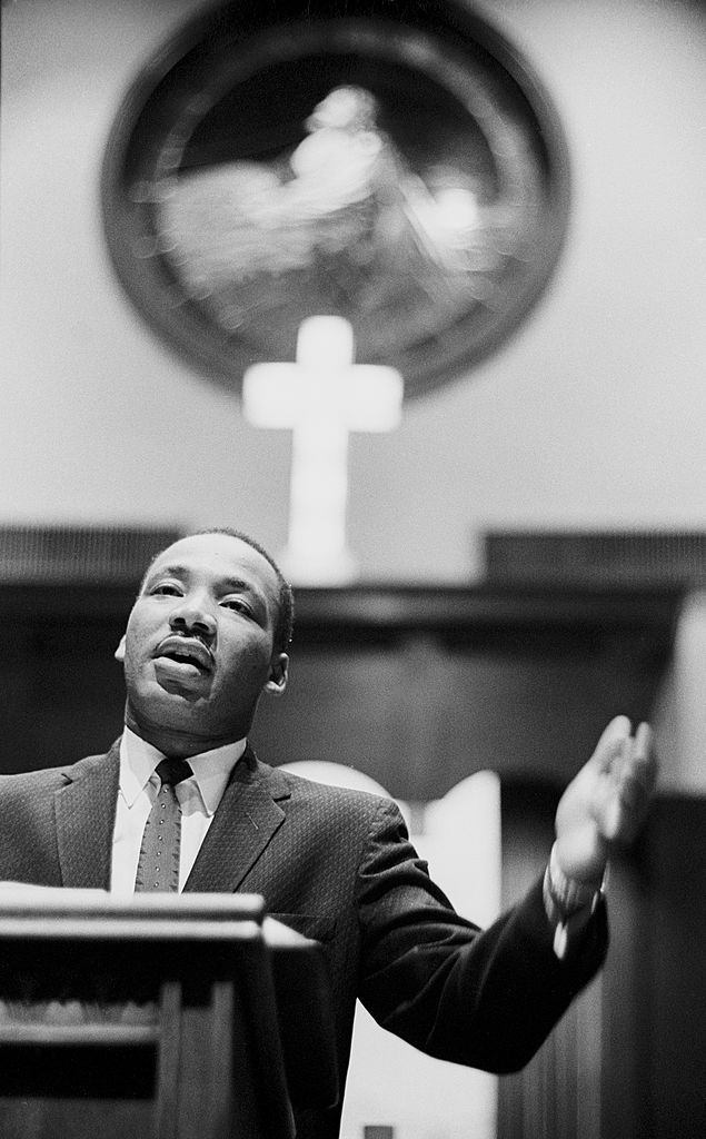 atlanta, ga   1960  dr martin luther king jr preaching from his pulpit circa 1960 at the ebenezer baptist church in atlanta, georgia photo by dozier mobleygetty images