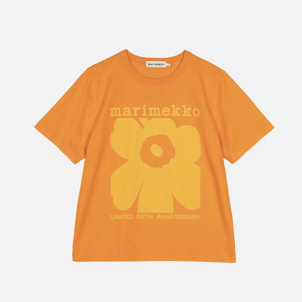 a yellow tshirt with a graphic design on it