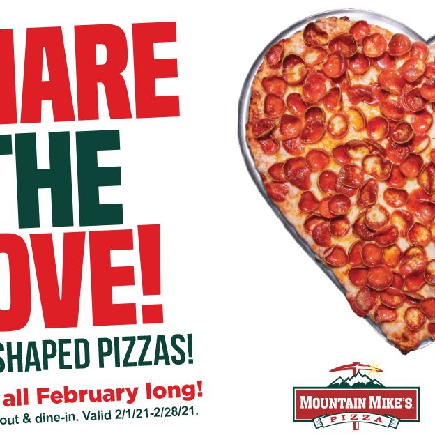 mountain mikes heart shaped pizza