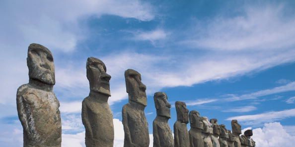 Moai stone head statue