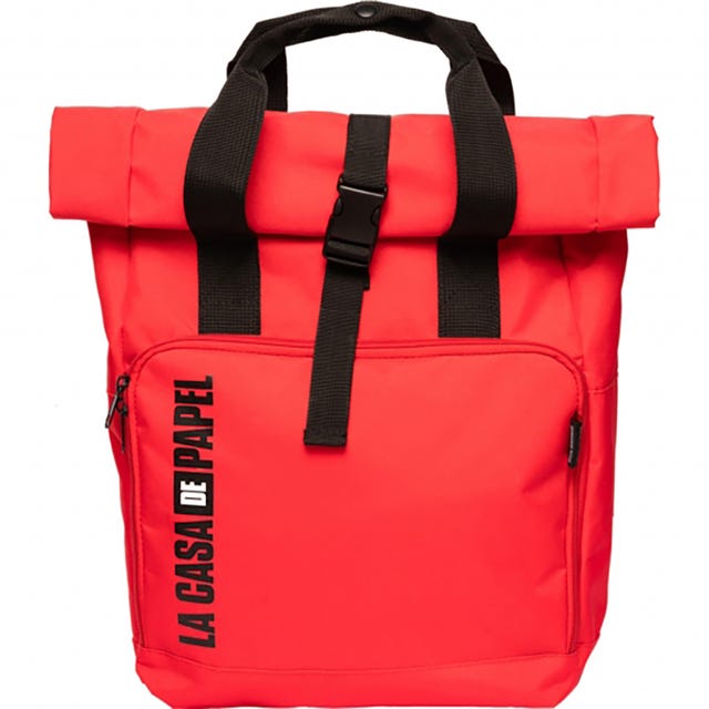 mochila de la serie la casa de papel, de netflix 24,99 €, en carrefour