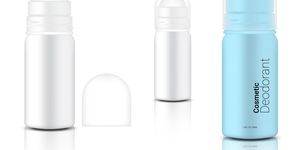 mock up realistic deodorant bottle cosmetic for skincare product packaging with transparent cap on white background illustration