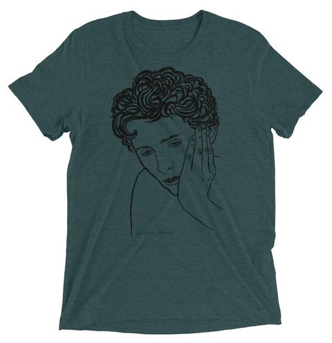 T-shirt, Hair, Clothing, White, Black, Green, Afro, Head, Hairstyle, Sleeve, 