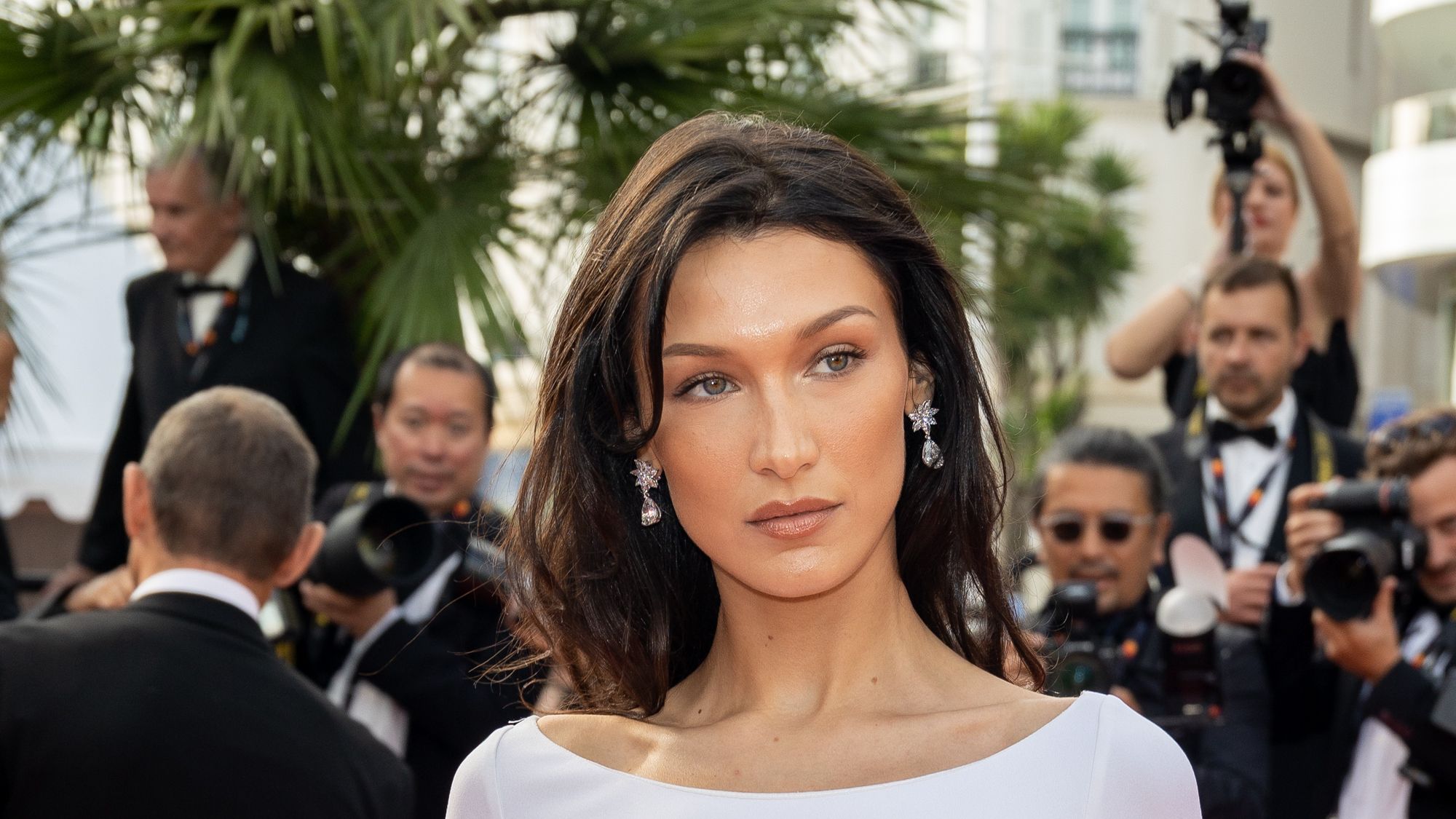 Bella Hadid Wears That Mythical Tom Ford-Era Gucci Dress In Cannes