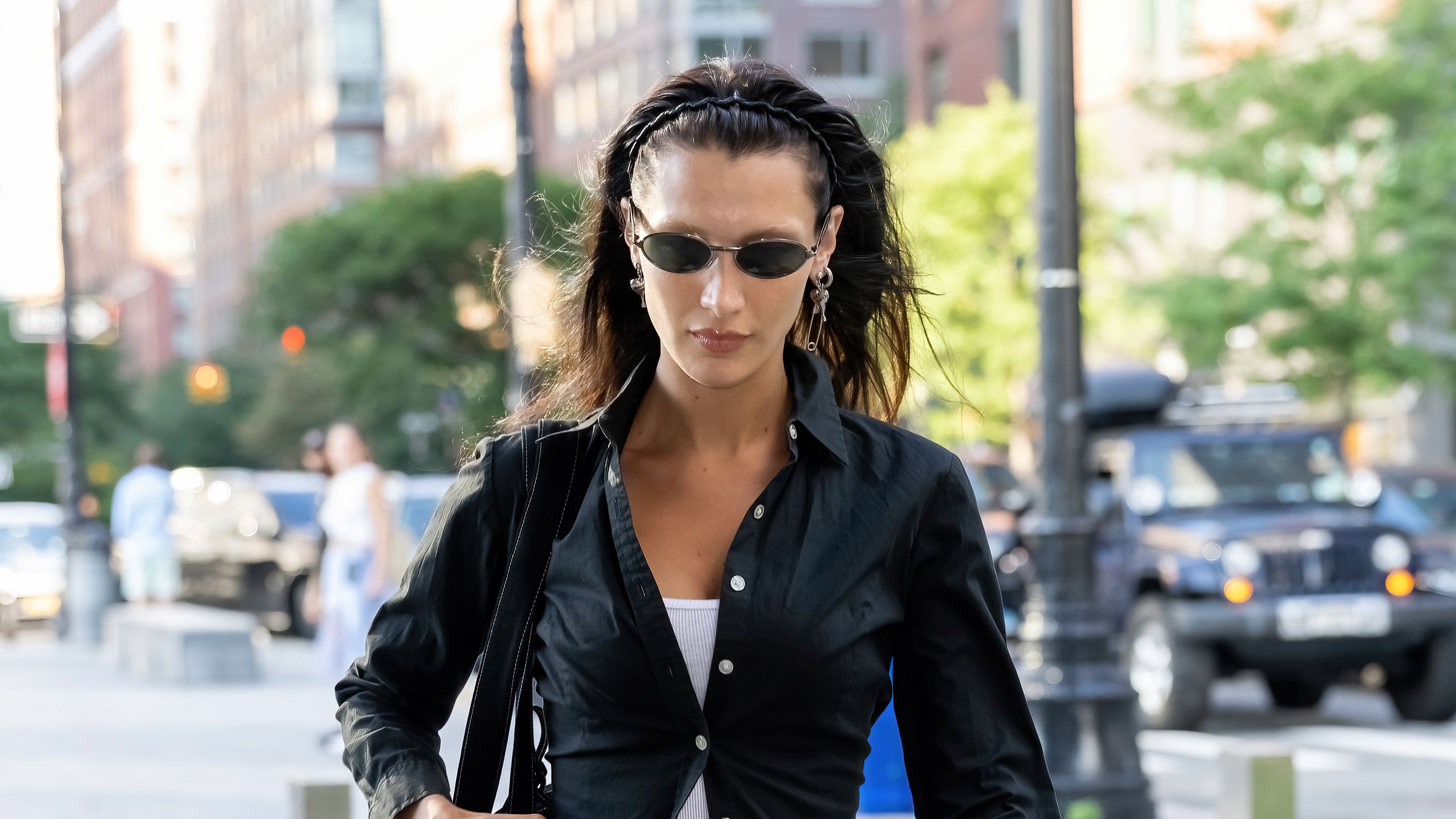 Bella Hadid goes vintage shopping in a super quirky look