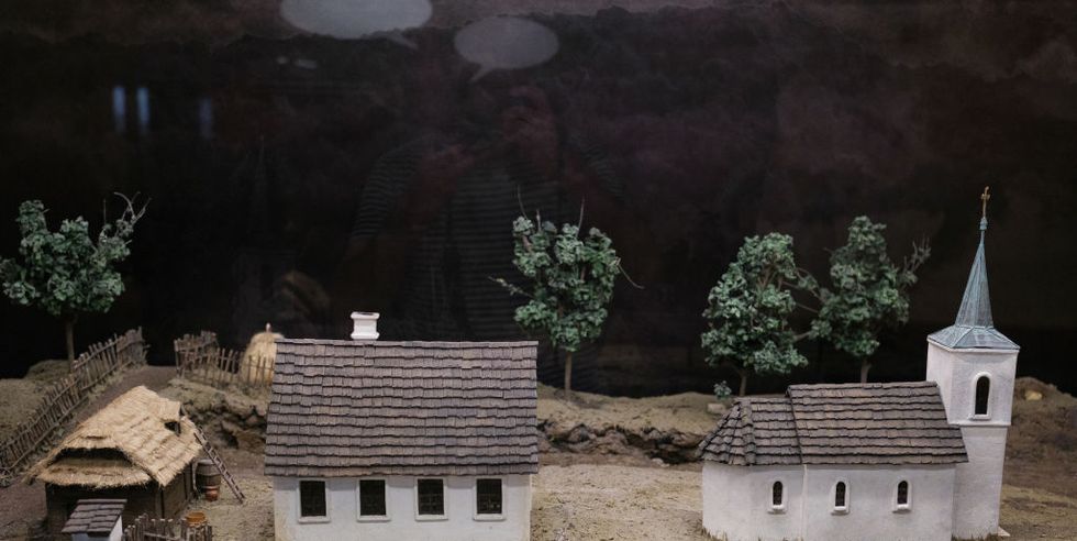 model birth house of tesla in smiljan is displayed during